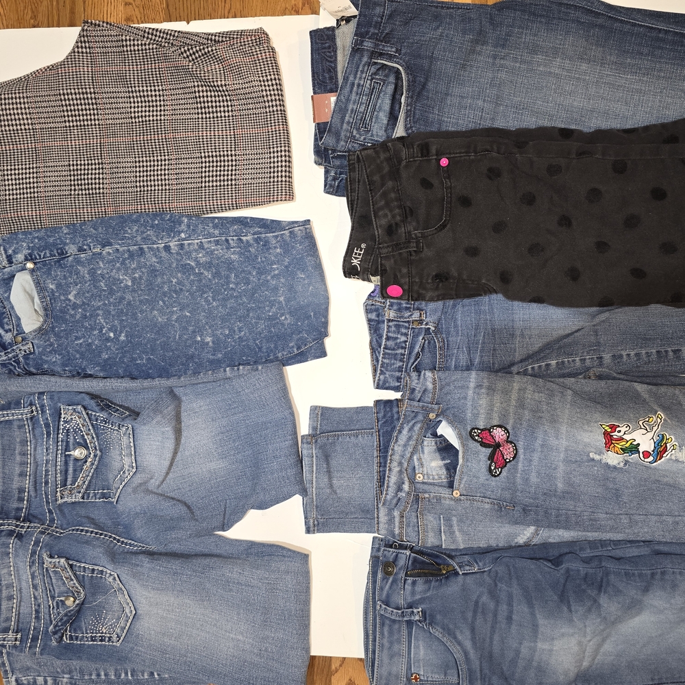 lot of eight girls Jeans sizes 12 and 14